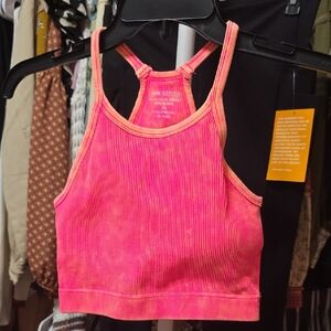 Zenana Vibrant Pink Ribbed PaddedTank Top (SMALL/MEDIUM)